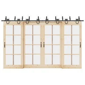 Kit de herrajes para puertas correderas acero negro 366 cm by , Door items - Ref: Foro24-3295757, Price: 196,32 €, Discount: %
