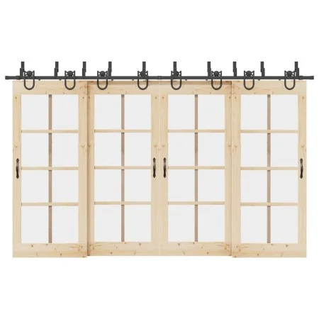 Kit de herrajes para puertas correderas acero negro 366 cm by , Door items - Ref: Foro24-3295757, Price: 197,12 €, Discount: %