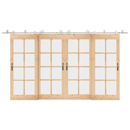 Kit de herrajes para puerta corredera 200 cm acero plateado by , Door items - Ref: Foro24-3295762, Price: 256,34 €, Discount: %