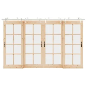 Kit de herrajes para puerta corredera 366 cm acero plateado by , Door items - Ref: Foro24-3295769, Price: 528,73 €, Discount: %