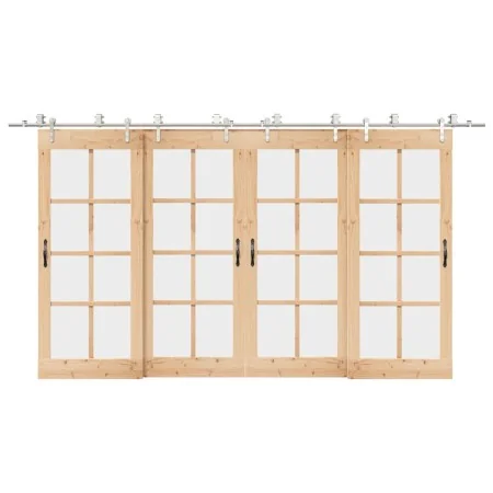 Kit de herrajes para puerta corredera 400 cm acero plateado by , Door items - Ref: Foro24-3295774, Price: 449,10 €, Discount: %