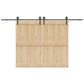 Kit de herrajes para puertas correderas acero negro 366 cm by , Door items - Ref: Foro24-3295797, Price: 95,88 €, Discount: %
