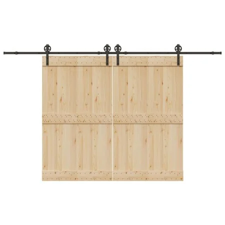 Kit de herrajes para puertas correderas acero negro 366 cm by , Door items - Ref: Foro24-3295797, Price: 95,88 €, Discount: %