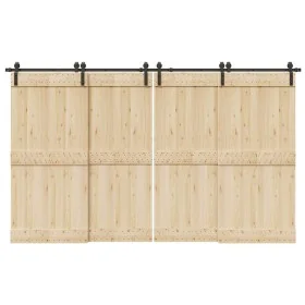 Kit de herrajes para puertas correderas acero negro 366 cm by , Door items - Ref: Foro24-3295795, Price: 157,70 €, Discount: %