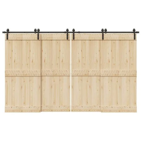 Kit de herrajes para puertas correderas acero negro 366 cm by , Door items - Ref: Foro24-3295795, Price: 157,70 €, Discount: %