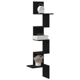 Estante de esquina de pared contrachapado negro 32x32x127,5 cm by , Shelves and shelves - Ref: Foro24-860518, Price: 35,31 €,...