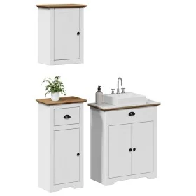 Juego muebles baño BODO 3pzas madera maciza pino blanco marrón von , Badezimmermöbel - Ref: Foro24-3307648, Preis: 266,96 €, ...