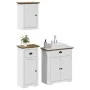 Juego muebles baño BODO 3pzas madera maciza pino blanco marrón by , Bathroom furniture - Ref: Foro24-3307648, Price: 266,94 €...