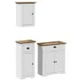 Juego muebles baño BODO 3pzas madera maciza pino blanco marrón by , Bathroom furniture - Ref: Foro24-3307648, Price: 266,94 €...