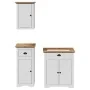 Juego muebles baño BODO 3pzas madera maciza pino blanco marrón by , Bathroom furniture - Ref: Foro24-3307648, Price: 266,94 €...