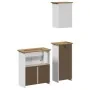 Juego muebles baño BODO 3pzas madera maciza pino blanco marrón by , Bathroom furniture - Ref: Foro24-3307648, Price: 266,94 €...