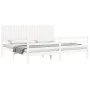 White solid wood bed frame with headboard 200x200 cm by vidaXL, Beds and slatted bases - Ref: Foro24-3194787, Price: 189,80 €...