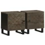 Mesitas de noche 2 uds madera maciza de mango negro 40x33x46 cm de , Mesitas de noche - Ref: Foro24-4017681, Precio: 106,55 €...