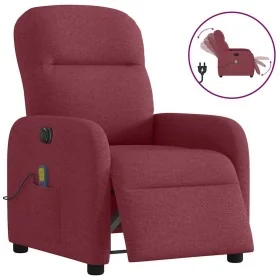 Sillón de masaje reclinable eléctrico tela rojo tinto de , Sillones - Ref: Foro24-3302965, Precio: 248,88 €, Descuento: %