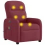 Sillón de masaje reclinable eléctrico tela rojo tinto de , Sillones - Ref: Foro24-3302965, Precio: 248,85 €, Descuento: %