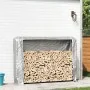 Leñero con protector de lluvia 200x25x150 cm acero galvanizado von , Brennholztaschen und -halter - Ref: Foro24-4100710, Prei...