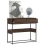 Mesa consola madera de ingeniería marrón roble 90x35x80 cm de , Mesas auxiliares - Ref: Foro24-849178, Precio: 73,54 €, Descu...