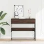 Mesa consola madera de ingeniería marrón roble 90x35x80 cm de , Mesas auxiliares - Ref: Foro24-849178, Precio: 73,54 €, Descu...