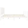 White solid wood bed frame with headboard 200x200 cm by vidaXL, Beds and slatted bases - Ref: Foro24-3194787, Price: 189,80 €...