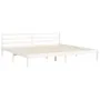 White solid wood bed frame with headboard 200x200 cm by vidaXL, Beds and slatted bases - Ref: Foro24-3194787, Price: 189,80 €...