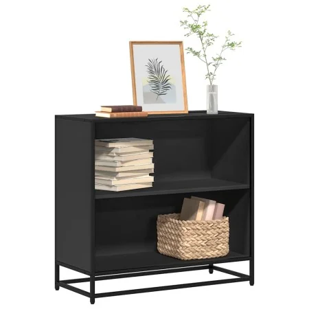 Estantería madera ingeniería negra 80,5x35x76 cm de , Librerías y estanterías - Ref: Foro24-849104, Precio: 75,85 €, Descuent...