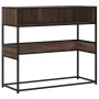 Mesa consola madera de ingeniería marrón roble 90x35x80 cm by , Side tables - Ref: Foro24-849173, Price: 73,11 €, Discount: %