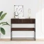 Mesa consola madera de ingeniería marrón roble 90x35x80 cm by , Side tables - Ref: Foro24-849173, Price: 73,11 €, Discount: %