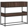 Mesa consola madera de ingeniería marrón roble 90x35x80 cm by , Side tables - Ref: Foro24-849173, Price: 73,11 €, Discount: %