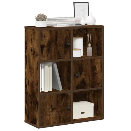 Estantería madera de ingeniería roble ahumado 60x24x76,5 cm de , Librerías y estanterías - Ref: Foro24-860386, Precio: 62,50 ...