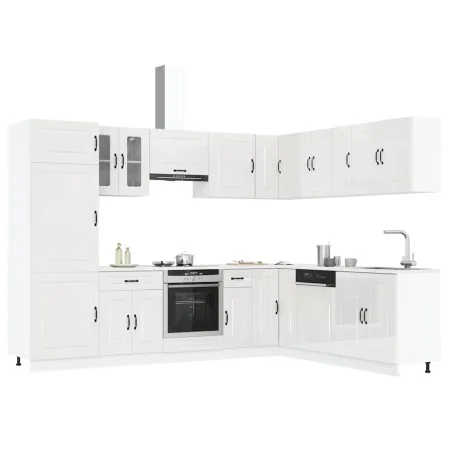 Mueble cocina Kalmar blanco brillo 14 pzas madera contrachapada von , Küchenschränke - Ref: Foro24-3314973, Preis: 1,00 €, Ra...