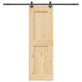 Puerta corredera con herrajes madera maciza de pino 70x210 cm by , Doors - Ref: Foro24-3332730, Price: 183,93 €, Discount: %