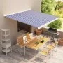Toldo de lona azul y blanco 450x300 cm de , Toldos - Ref: Foro24-145713, Precio: 98,86 €, Descuento: %