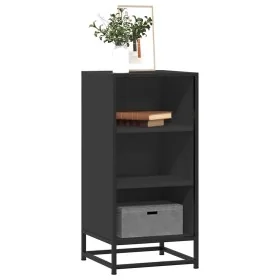 Aparador de madera de ingeniería y metal negro 35,5x35x76 cm by , Sideboards - Ref: Foro24-848949, Price: 58,42 €, Discount: %