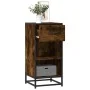 Aparador madera ingeniería y metal roble ahumado 35,5x35x76 cm von , Sideboards - Ref: Foro24-848956, Preis: 55,88 €, Rabatt: %
