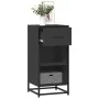 Aparador de madera de ingeniería y metal negro 35,5x35x76 cm by , Sideboards - Ref: Foro24-848954, Price: 57,54 €, Discount: %
