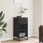 Aparador de madera de ingeniería y metal negro 35,5x35x76 cm by , Sideboards - Ref: Foro24-848954, Price: 57,54 €, Discount: %