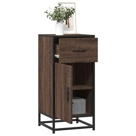 Aparador madera ingeniería y metal marrón roble 35,5x35x76 cm de , Aparadores - Ref: Foro24-848963, Precio: 62,77 €, Descuent...