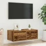 Mueble de TV con luces LED envejecida 75x35,5x25 cm de , Muebles TV - Ref: Foro24-860236, Precio: 69,53 €, Descuento: %