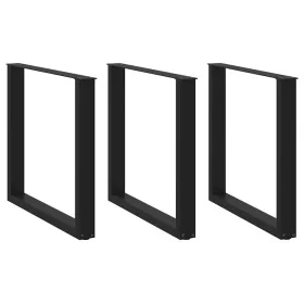 Patas para mesa centro forma U 3 uds acero negro 80x(72-73) cm by , Table legs - Ref: Foro24-4013204, Price: 113,28 €, Discou...