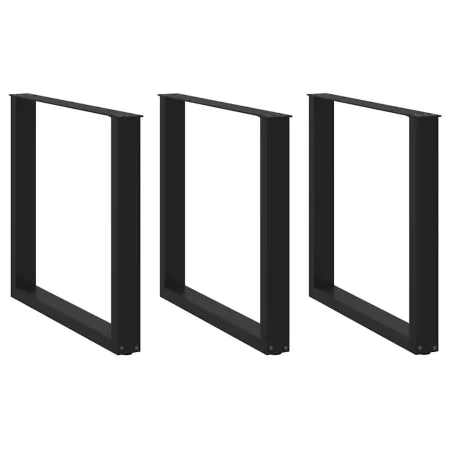 Patas para mesa centro forma U 3 uds acero negro 80x(72-73) cm de , Patas para mesas - Ref: Foro24-4013204, Precio: 113,28 €,...
