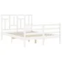 White solid wood bed frame with headboard 140x200 cm by vidaXL, Beds and slatted bases - Ref: Foro24-3194962, Price: 138,35 €...