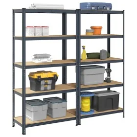 Estante almacenaje 5 niveles 2 uds acero y madera contrachapada by , Industrial shelving - Ref: Foro24-3307608, Price: 120,73...