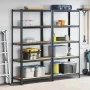 Estante almacenaje 5 niveles 2 uds acero y madera contrachapada by , Industrial shelving - Ref: Foro24-3307608, Price: 120,73...