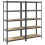 Estante almacenaje 5 niveles 2 uds acero y madera contrachapada by , Industrial shelving - Ref: Foro24-3307608, Price: 120,73...