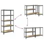 Estante almacenaje 5 niveles 2 uds acero y madera contrachapada by , Industrial shelving - Ref: Foro24-3307608, Price: 120,73...