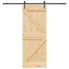 Puerta corredera con herrajes madera maciza de pino 80x210 cm von , Türen - Ref: Foro24-3332649, Preis: 238,53 €, Rabatt: %