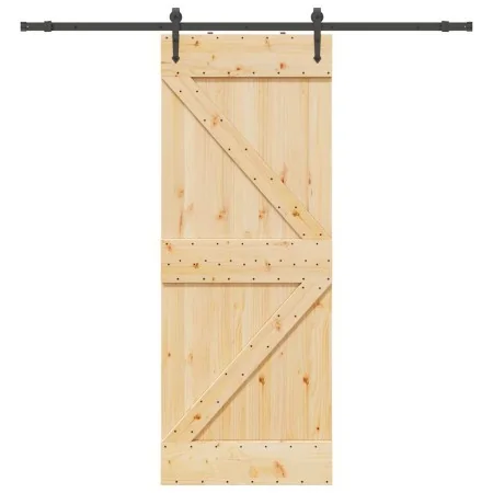 Puerta corredera con herrajes madera maciza de pino 80x210 cm by , Doors - Ref: Foro24-3332649, Price: 239,20 €, Discount: %