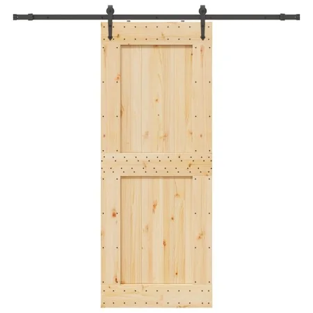 Puerta corredera con herrajes madera maciza de pino 90x210 cm by , Doors - Ref: Foro24-3332745, Price: 223,09 €, Discount: %