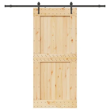 Puerta corredera con herrajes madera maciza de pino 100x210 cm von , Türen - Ref: Foro24-3332747, Preis: 231,74 €, Rabatt: %