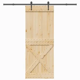 Puerta corredera con herrajes madera maciza de pino 90x210 cm von , Türen - Ref: Foro24-3332793, Preis: 222,07 €, Rabatt: %